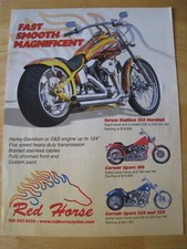 HARLEY DAVIDSON STREET STALLION HARDTAIL RED HORSE CYCLES 2002 ADVERT A4 FILE 33