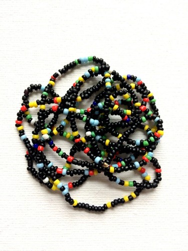 Black rainbow glass seed - black,