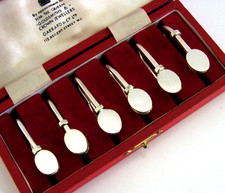 RARE 6 CASED GARRARDS STERLING SILVER NAPKIN CLIPS HOLDERS 1986