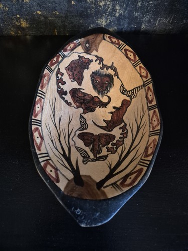 Hand carved wooden - bowl,