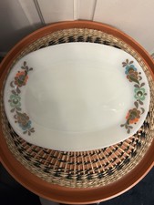 Four Vintage JAJ Pyrex Carnaby Tempo Oval Steak Platter Large Dinner Plate 