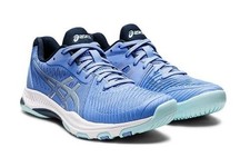Women's ASICS Netburner Ballistic Netball Trainers Blue New Size 7.5