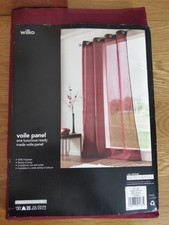 Wilko Voile Panel ONE Ruby Luxurious Eyelet Ready Made Curtain
