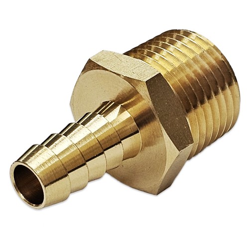 Brass barbed hose nipple - nipple, 1/2"