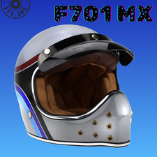 Motocross Retro MX Vintage Fiberglass Off Road Full Face Motorcycle Helmet F701