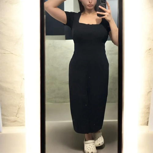 Zara black maxi dress - black,