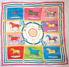 Hermes 100% Silk Scarf Equestrian Design