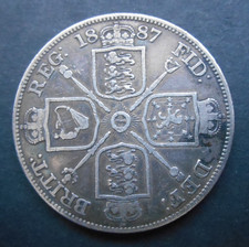 1887 QUEEN VICTORIA JUBILEE HEAD DOUBLE FLORIN, ARABIC 1