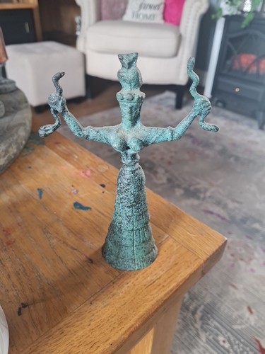 Minoan snake goddess bronze - minoan,