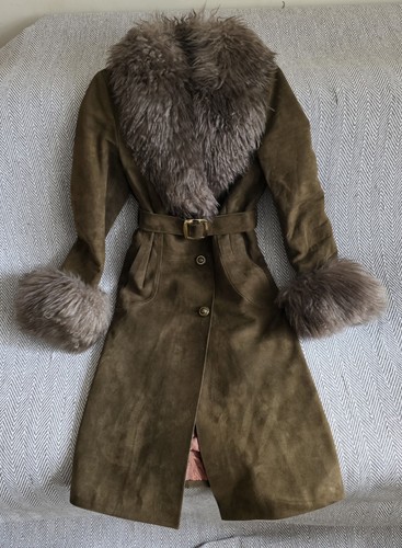 Brown suede trench - brown, coat
