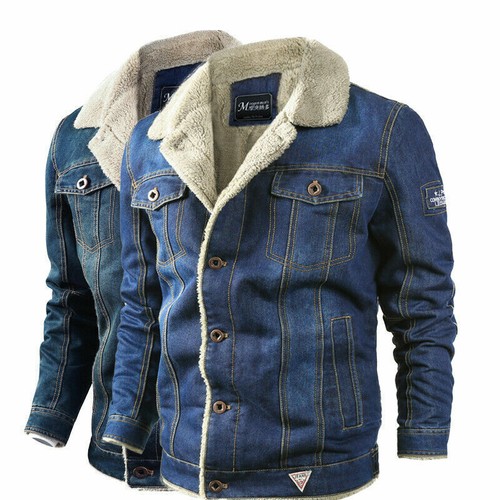 Mens trucker denim jacket fur - mens,