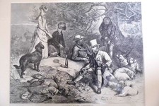 antique ENGRAVING  "A SHOOTING