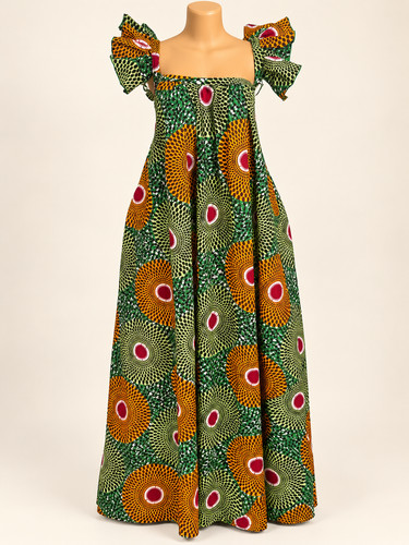 African print long circle - african,