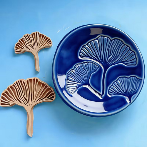 Ginkgo leaf clay - leaf, set
