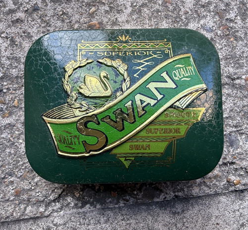 Swan metal cigarette tin - cigarette,