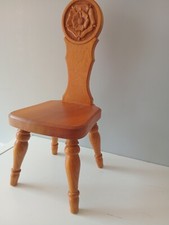 Beautiful Carved Oak Miniature Spinning Chair English Rose