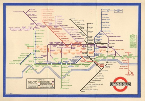 Retro london tube map - retro,