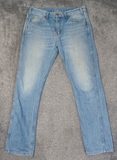 Levi's 505 C Orange Tab Jeans Mens W32 L30 Light Blue Straight Slim Fit