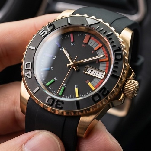 Custom 40mm rose gold rainbow - gold,