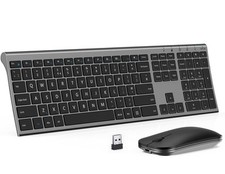 Seenda Rechargeable Wireless Keyboard and Mouse Set - Ultra Slim - Space Grey