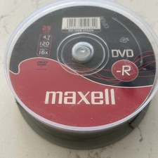 Maxell DVD-R 4.7GB 16x Speed 120min Recordable DVD Discs Spindle Pack 25