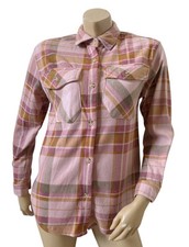 JUST POLLY Womens Size XS Long Sleeve Plaid Fleece Button Up Collared Shirt