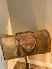 Handmade Premium Cowhide Leather Duffel Bag – Unique Hand Stitched