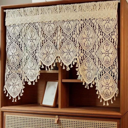 Rustic hand crochet lace swag - hand,