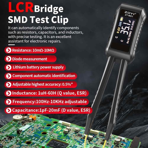 Zoyi md1 smart lcr tweezers - zoyi,