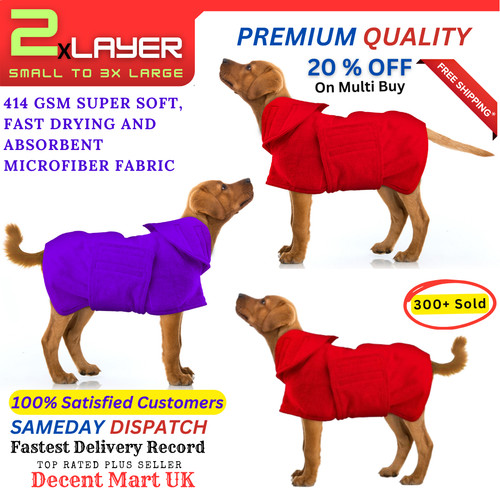 Dog bathrobe towel - dog, microfibre