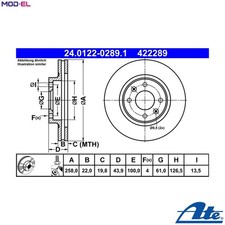 2x BRAKE DISC 24.0122-0289.1