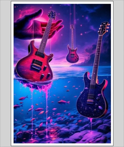 Surreal music print - surreal, a4