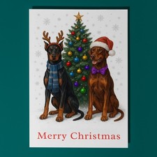Doberman Dogs Duo Merry