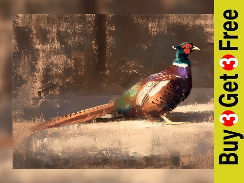 Regal pheasant portrait - portrait, 5"x7"