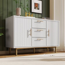 Sideboard Buffet 2 Doors 3 Drawers Storage Cabinet Cupboard White 120x40x75 cm