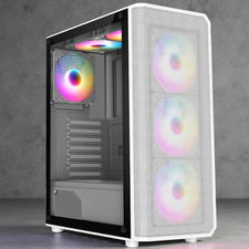 CIT White Gaming PC Case ATX