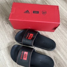 Arsenal 424 Black Sliders Flip Flops - UK Size 7 - Genuine Adidas Boxed