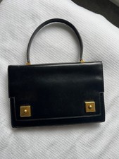 Rare HERMES Piano Handbag Calfskin (Cowhide) Boxcalf Black Women's Beige