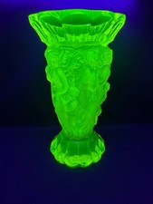 Vaseline Uranium Glass Vase