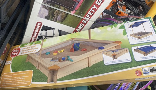 Wooden sandpit sun shade - wooden,