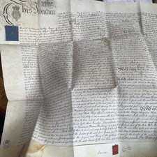 1789 Vellum Lease Wax Seal Cortis Family Ferring  Worthing Antique Sussex 