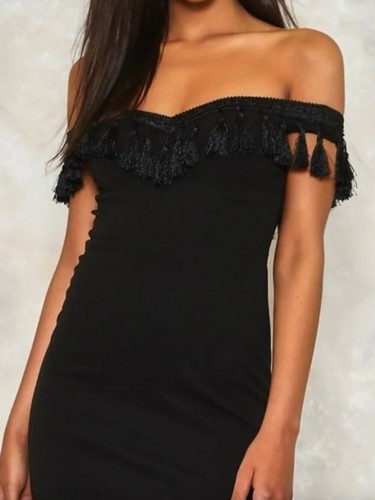 Nwt vera lucy black fringe - vera,