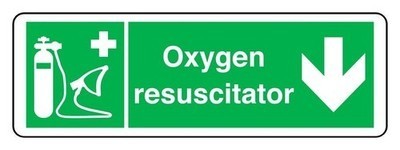 Oxygen resuscitator arrow down - oxygen,