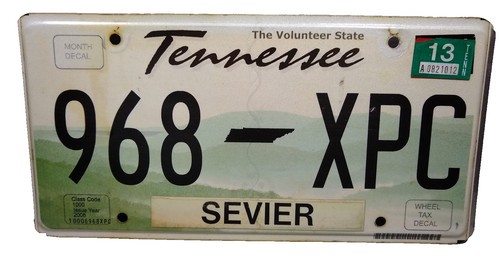 2013 tennessee license plate - 2013,