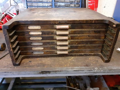 Antique printers cabinet - , by