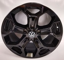 VW TRANSPORTER T5 T6 ALLOY WHEEL 18” 5 SPOKE BLACK GLOSS GENUINE ZGBSHA071499B