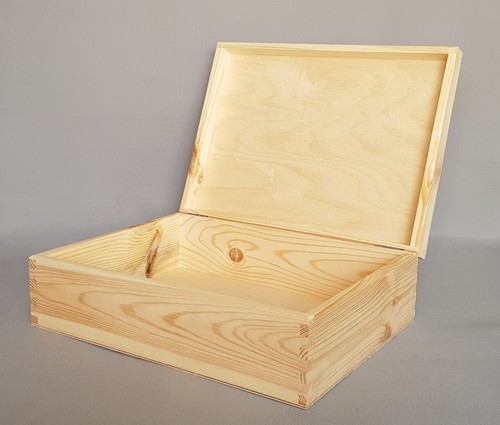 Plain wood storage square box - storage,