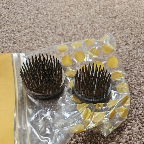 Pair vintage lead base - pair, of