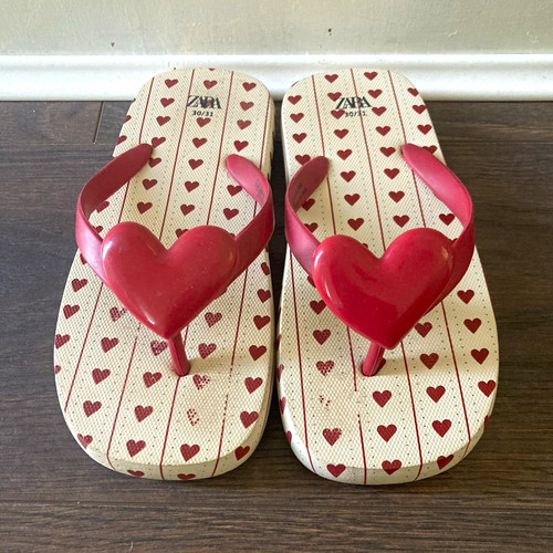 Zara heart print flip flop - print, flip-flop