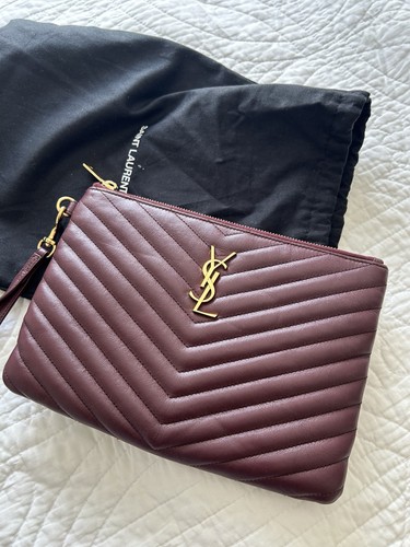 Ysl oxblood zipped pouch - ysl,